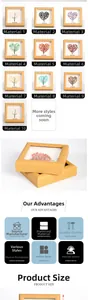Macro detail of natural crystal stone chips tree inside a minimalist wooden picture frame