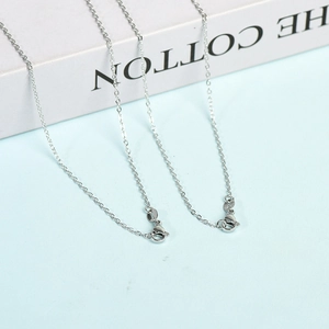 Classic 925 sterling silver cable chain necklaces with lobster clasp and logo tag