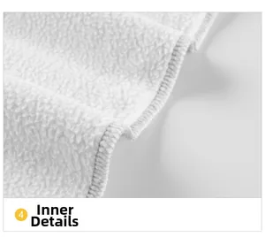 Close-up of soft white fleece lining and durable overlock stitching on kids warm pants