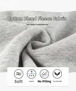 Close-up of soft light grey fleece fabric showing breathable and anti-pilling texture