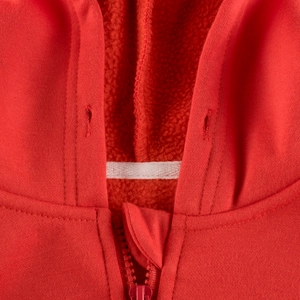Veste à capuche en polaire rouge pour filles avec fermeture éclair et doublure chaude