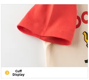 Nahaufnahme der roten und weißen Baumwoll-T-Shirt-Ärmel mit detaillierter Naht