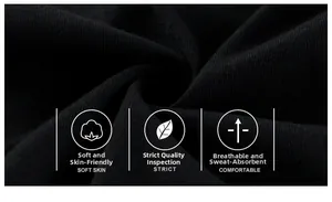 Close-up of soft black A-grade cotton knit fabric showing breathable texture and weave