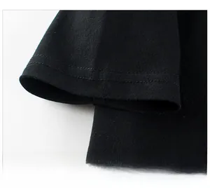 Macro detail of high-quality double-needle stitching on black cotton shirt sleeve cuff