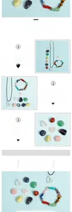 Detail of natural crystal stone set including heart pendant and beaded bracelet