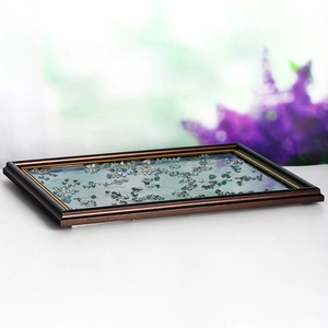 Elegant crystal crushed stone apricot flower art picture frame for home decoration