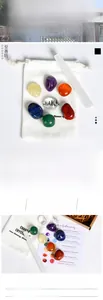 Coffret pierres de chakra avec cristaux polis, bâton de sélénite et sac de rangement