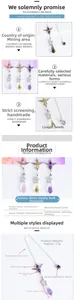 Detail of natural crystal angel pendulum pendant showing 24cm chain and 4.5cm size