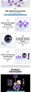 Detailed set of amethyst crystal ball, wand, and tree on a transparent acrylic stand