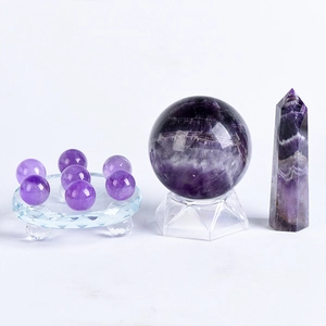 Natural amethyst gift set with crystal sphere, prism tower and seven-star array stones