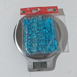 Blue acrylic icicle ornaments set with 12 pieces and hanging loops for Christmas