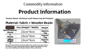 Size and weight specifications for the pink lamb wool Christmas angel girl pendant ornament