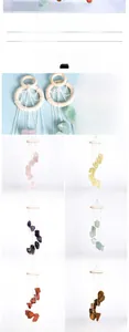 Detail view of colorful natural raw stone wind chime with crystal and gemstone clusters