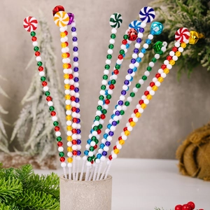 Kerst Pepermunt Snoep Kralen Pick Bel Decoratieve Tak Voor Feestelijke Boom Arrangement Home Party Tafel Decor Ornament