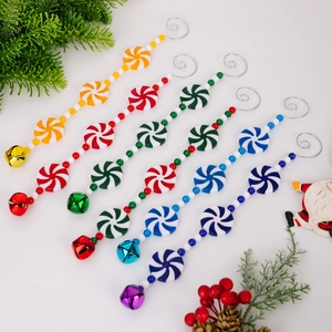 Ornamenti Natalizi a Forma di Campana di Caramelle in PVC Metallo Pendenti a Spirale Lecca Lecca per Albero di Natale Decorazioni Festive