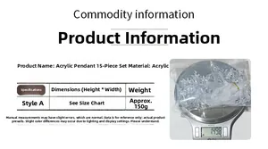 Detailed product information and weight of 15pcs transparent acrylic snowflake ornaments