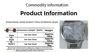 Detailed weight measurements for acrylic snowflake ornaments showing three different styles