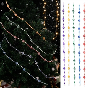 Colorful Christmas peppermint candy garland beads for holiday tree decor in five vibrant colors