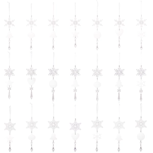 21pcs clear acrylic Christmas ornaments set with snowflakes and icicle drop pendants