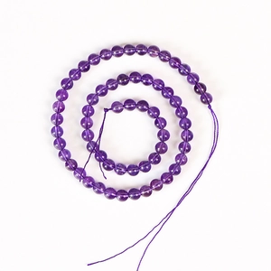 Perline tonde in cristallo naturale viola da 6mm per creazione di gioielli fai da te