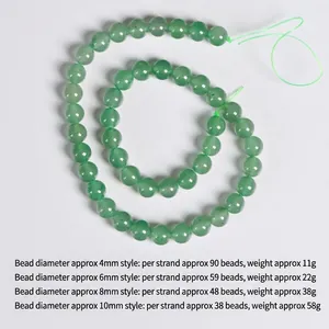 Natürliche grüne Aventurin-Rundperlen für DIY-Schmuck in Größen von 4 mm bis 10 mm