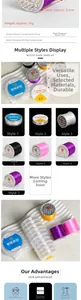 Detailed view of 0.5mm colorful crystal elastic beading threads for DIY jewelry making