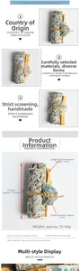 Detailed size specifications for healing white sage, Palo Santo sticks and raw crystals