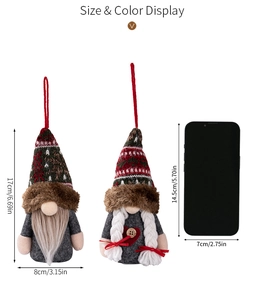 Detaillierte Größenanzeige von leuchtenden Weihnachtswichteln, 17 cm Höhe und 8 cm Breite