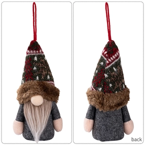 Vorder- und Rückseite eines leuchtenden Weihnachts-Wichtels mit Strickmütze-Detail
