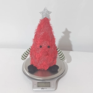 Detailed plush Christmas tree figure with LED lights weighing approximately 111 grams