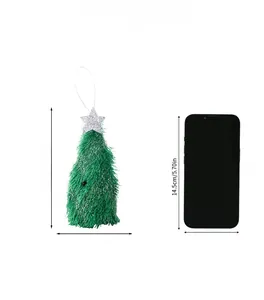 Size display of creative glowing plush Christmas tree pendant with scale measurements