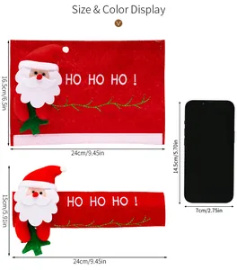 Detailed dimension chart for Santa Clause Christmas handle covers and chair decorations