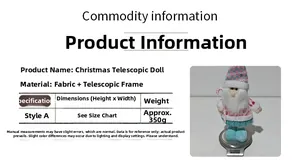 Detail of pink Christmas gnome doll with telescopic legs and knit hat decoration