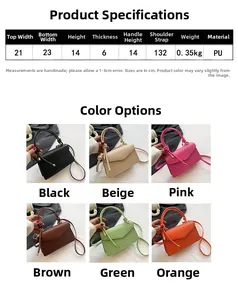 Guida alle taglie per borsa a tracolla chic con dimensioni e opzioni di colore