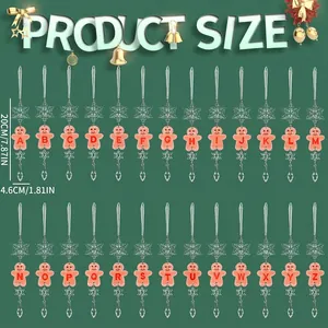 Set of 26 acrylic gingerbread man letter charms A-Z for Christmas tree decorations