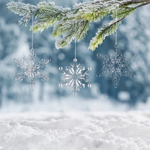 Lot de trois ornements en flocons de neige en acrylique transparent pour Noël