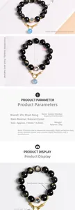Detailansicht der 14mm Goldobsidian-Perlen und Aquamarin-Anhänger mit Goldverzierung
