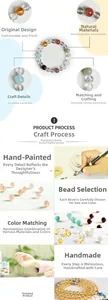 Detailed step-by-step handmade process of crafting a multi-gemstone crystal bead bracelet