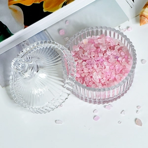 Piedras Naturales de Cristal Y Tarro de Vidrio para Limpieza Joyas Energía Espiritual Piedra del Zodiaco Colección Decorativa