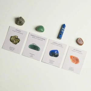 Natural Healing Crystal Stone Collection Meditation Yoga Reiki Energy Balancing Raw Ores Polished Stones With Description Cards