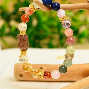 Bracelet En Perles De Cristal Naturel Multicolore Pierre Précieuse Citrine Pi Xiu Charme Style Ethnique Bijoux Amulette