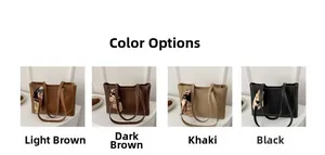 Four colors of minimalist tote bags with silk scarf details for commuting and shopping