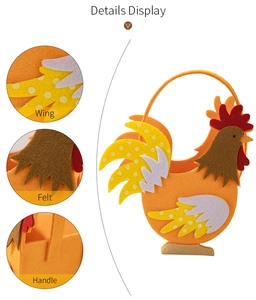 Detailansicht der Ostern-Filztasche mit Fokus auf Flügel, Griff und Textur des Materials