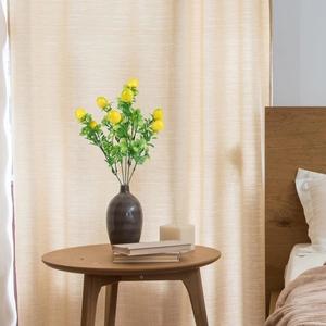 Branches de citronnier artificielles à 7 fourchettes avec fruits jaunes dans un vase brun