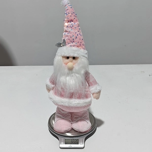 Pink Christmas gnome doll weight measurement 322g with sequined hat and plush beard
