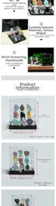 Comparaison détaillée de deux boîtes en acrylique contenant neuf minerais naturels