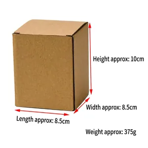 Frosted glass scented candle in brown box, 10cm height and 375g weight specifications