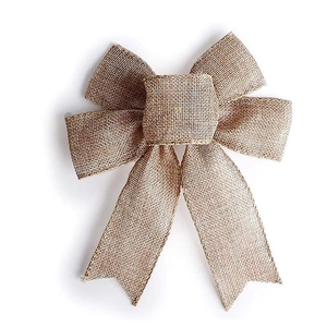Natural burlap bow for Christmas tree decoration and festive party supplies