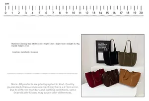 Détails des dimensions du sac cabas à rivets montrant largeur 34cm et hauteur 32cm