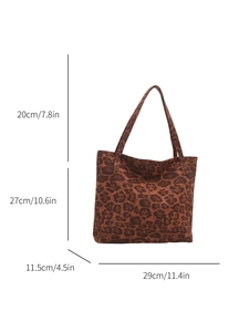 Retro leopard print tote bag with dimensions 29x27x11.5cm for women fashion